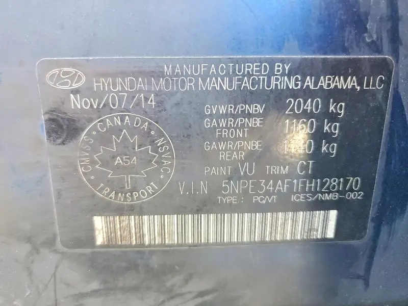 2015 HYUNDAI SONATA SPORT  