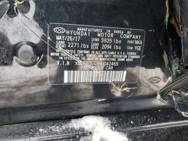 2017 HYUNDAI IONIQ BLUE  