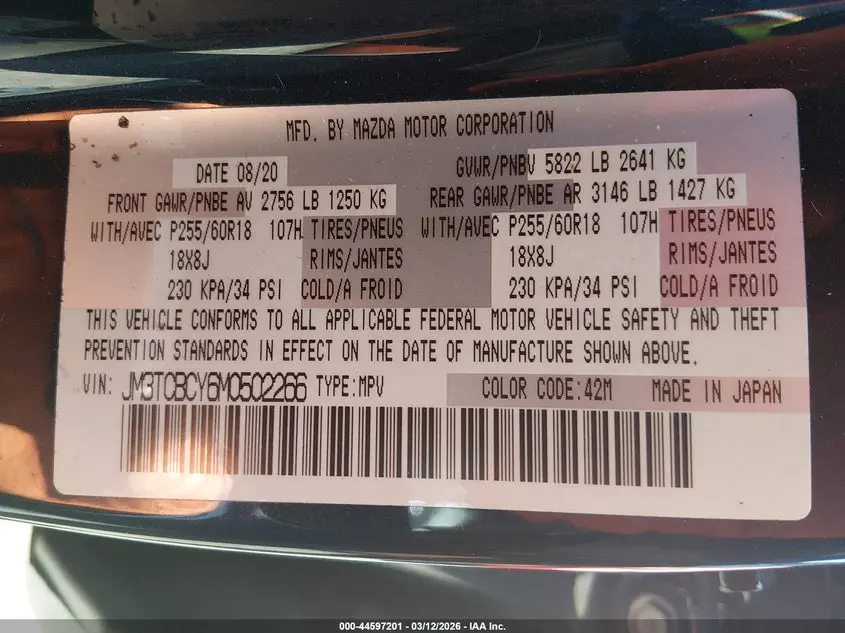 2021 MAZDA CX-9 TOURING