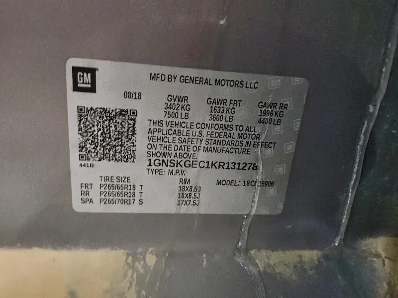 2019 CHEVROLET SUBURBAN K1500 LS  