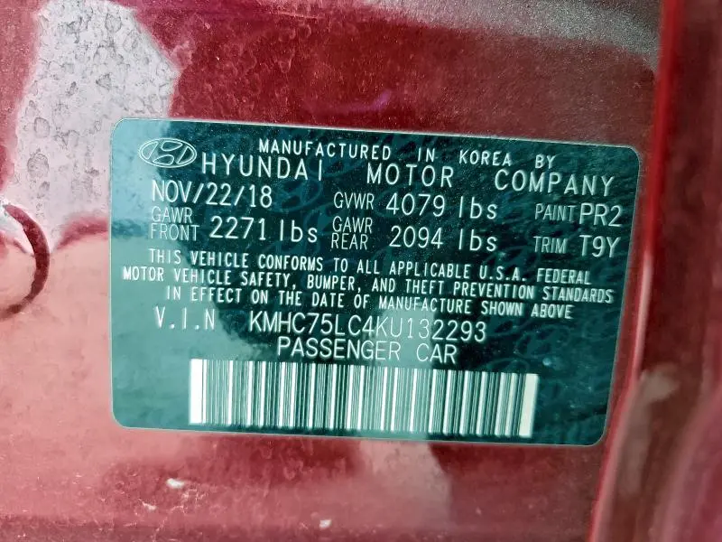 2019 HYUNDAI IONIQ SEL  