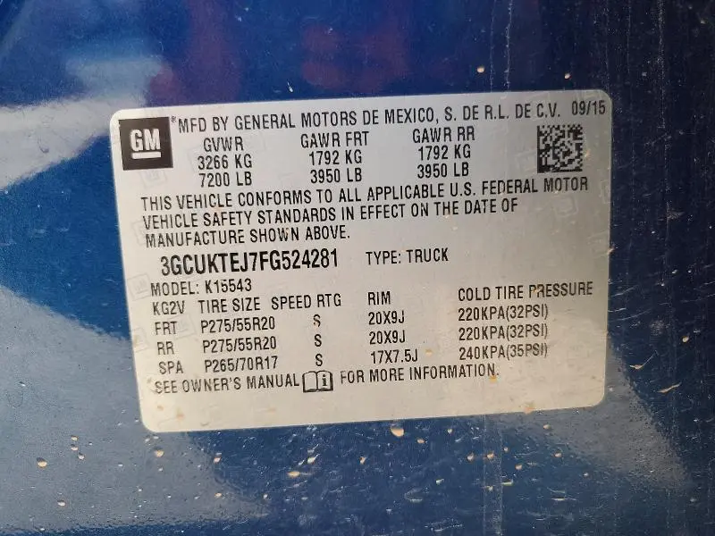 2015 CHEVROLET SILVERADO K1500 HIGH COUNTRY  