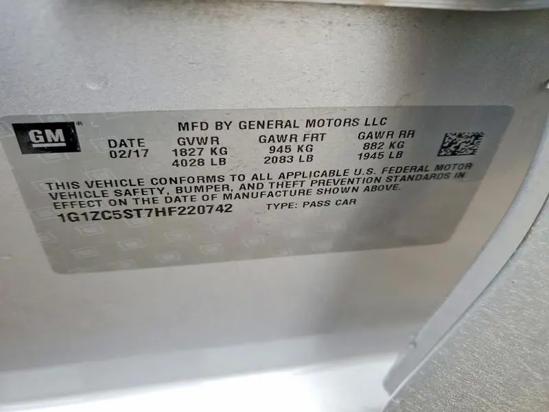 2017 CHEVROLET MALIBU LS  