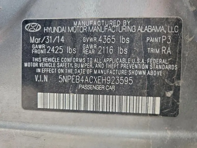 2014 HYUNDAI SONATA GLS  