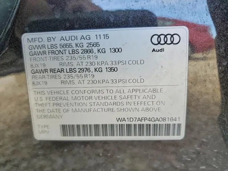 2016 AUDI Q5 PREMIUM PLUS S-LINE  