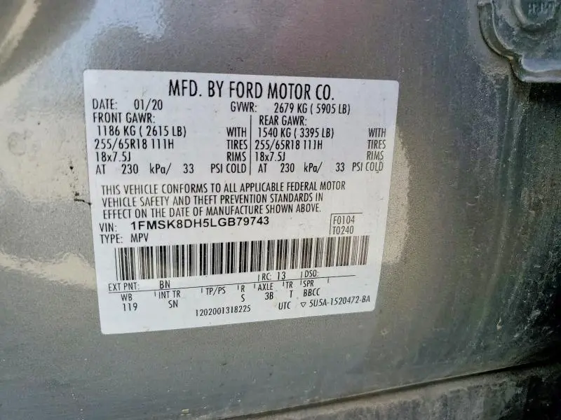 2020 FORD EXPLORER XLT  