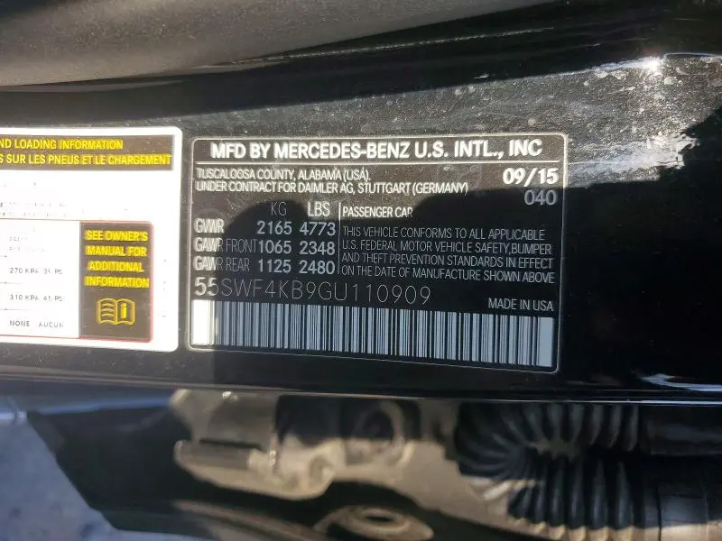 2016 MERCEDES-BENZ C 300 4MATIC  