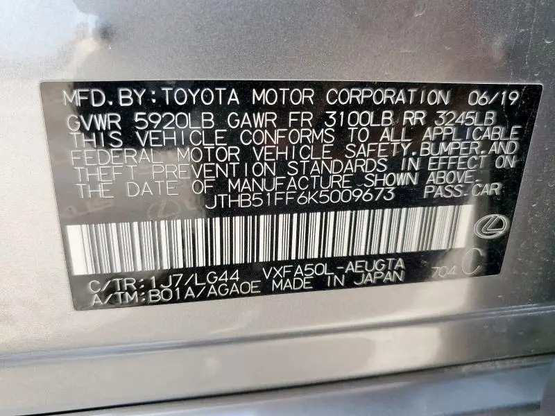 2019 LEXUS LS 500 BASE  