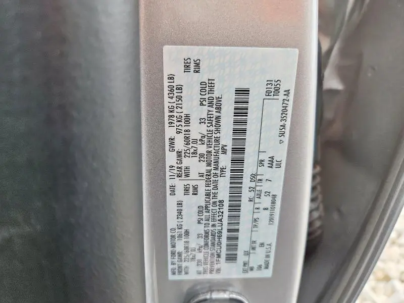 2020 FORD ESCAPE SEL  