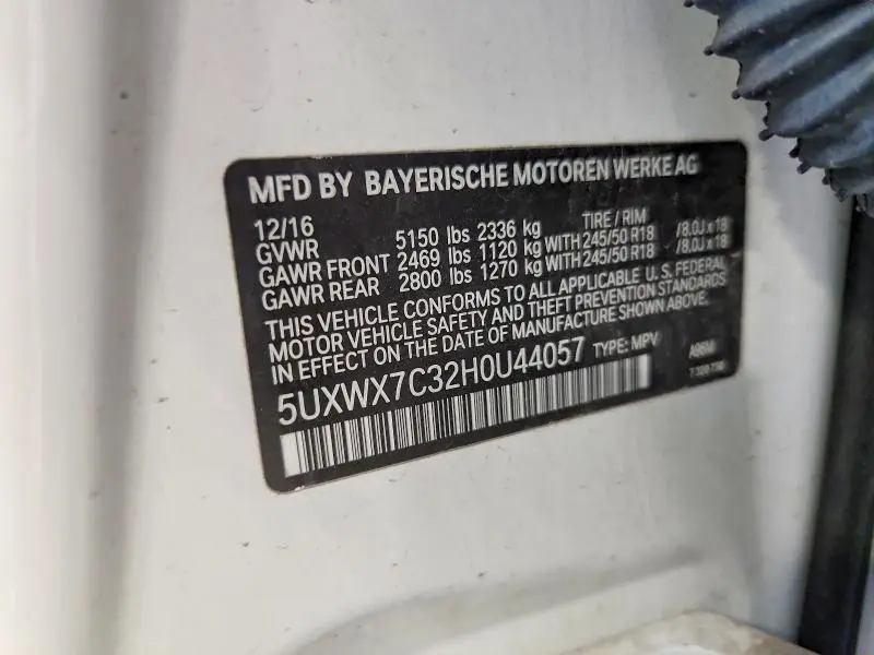 2017 BMW X3 XDRIVE35I  