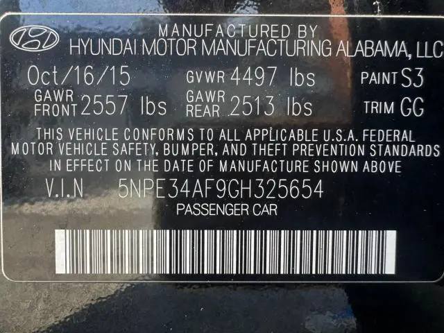 2016 HYUNDAI SONATA SPORT  