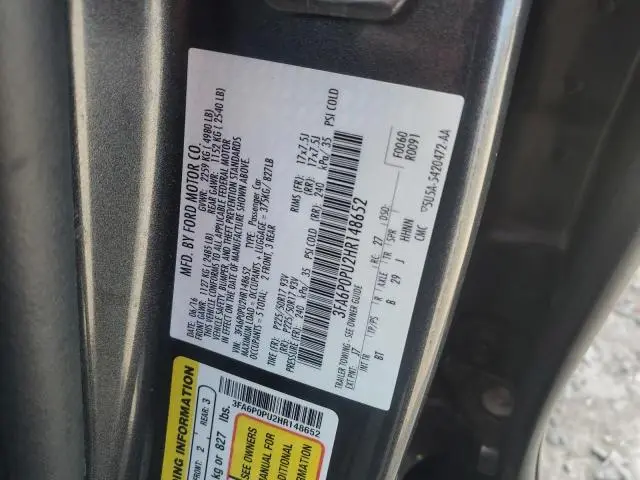 2017 FORD FUSION SE PHEV  