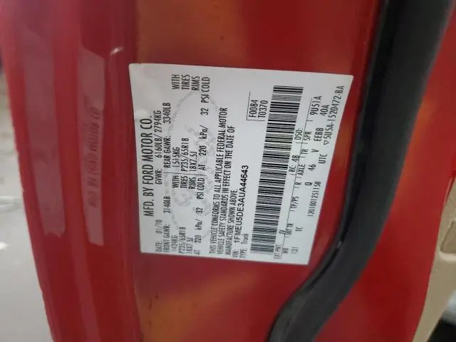 2010 FORD EXPLORER SPORT TRAC LIMITED  