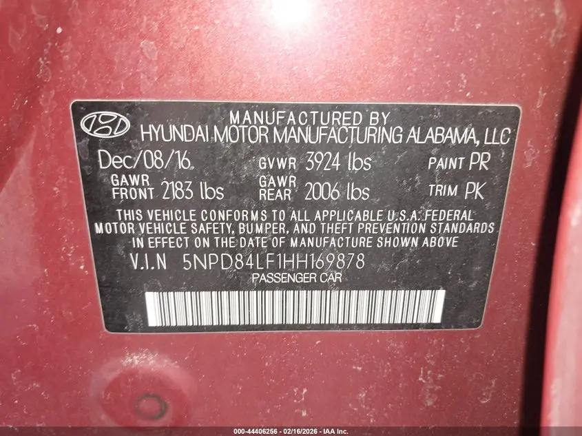 2017 HYUNDAI ELANTRA SE