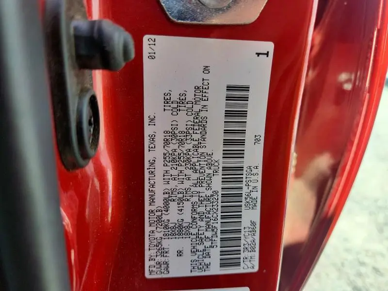 2012 TOYOTA TUNDRA CREWMAX SR5  