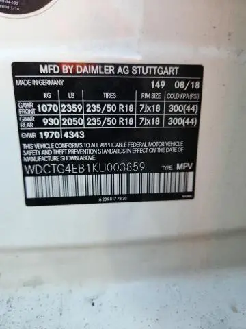 2019 MERCEDES-BENZ GLA 250  