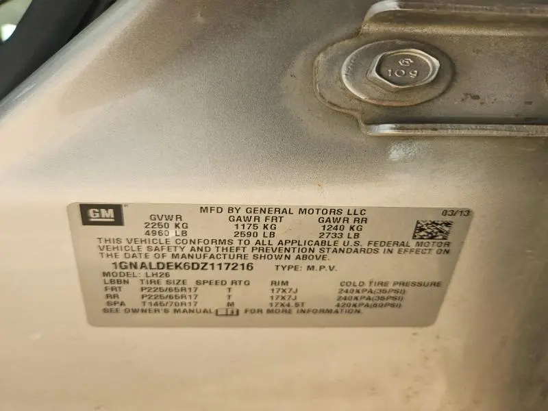 2013 CHEVROLET EQUINOX LT  