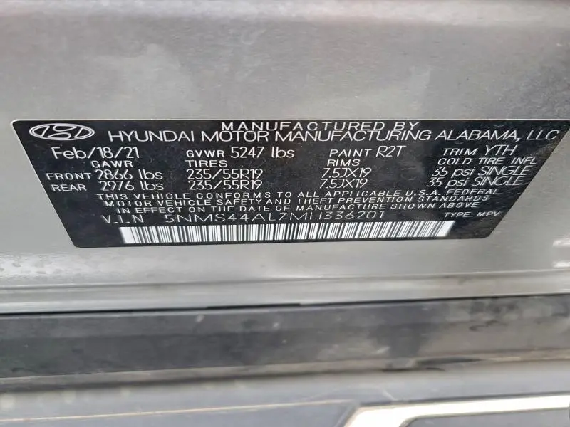 2021 HYUNDAI SANTA FE LIMITED  