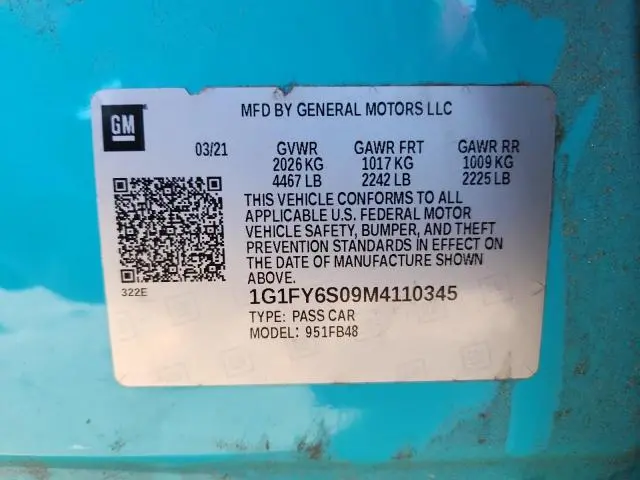 2021 CHEVROLET BOLT EV LT  