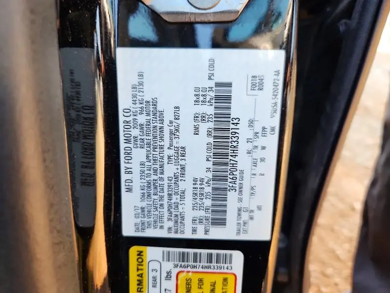 2017 FORD FUSION SE  
