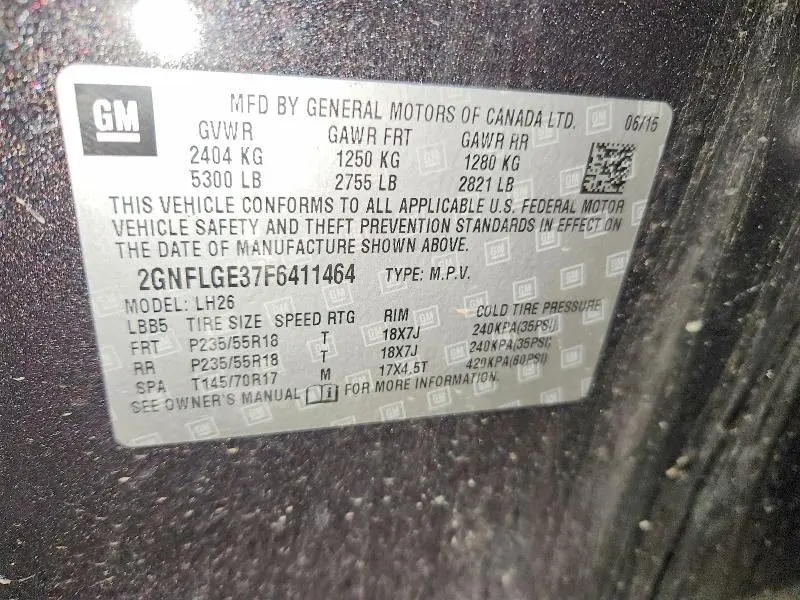 2015 CHEVROLET EQUINOX LT  