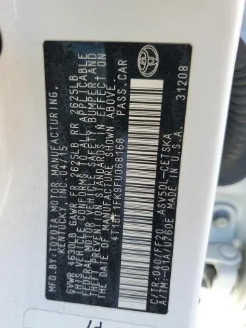 2015 TOYOTA CAMRY LE  