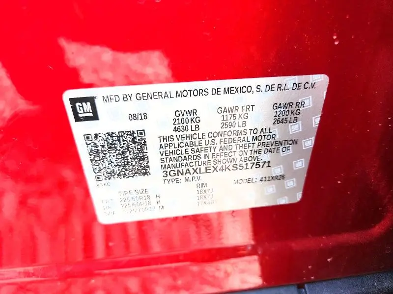 2019 CHEVROLET EQUINOX LT  