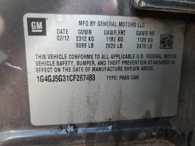 2012 BUICK LACROSSE TOURING  