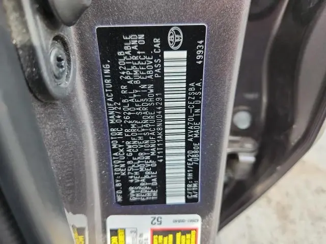 2022 TOYOTA CAMRY SE  