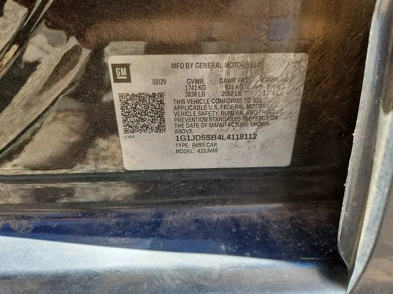 2020 CHEVROLET SONIC LT  
