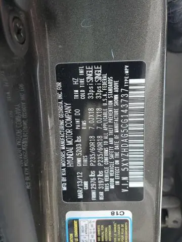 2012 HYUNDAI SANTA FE SE  