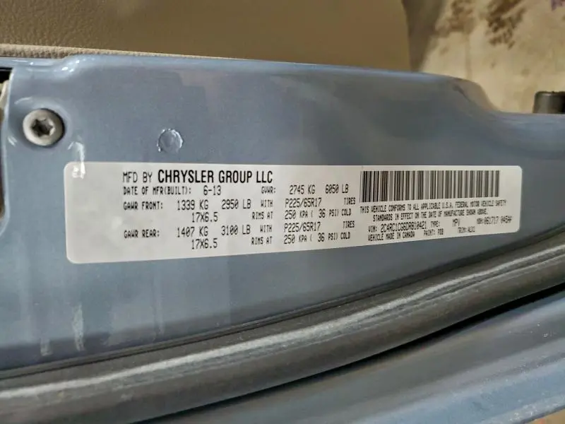 2013 CHRYSLER TOWN & COUNTRY TOURING L  