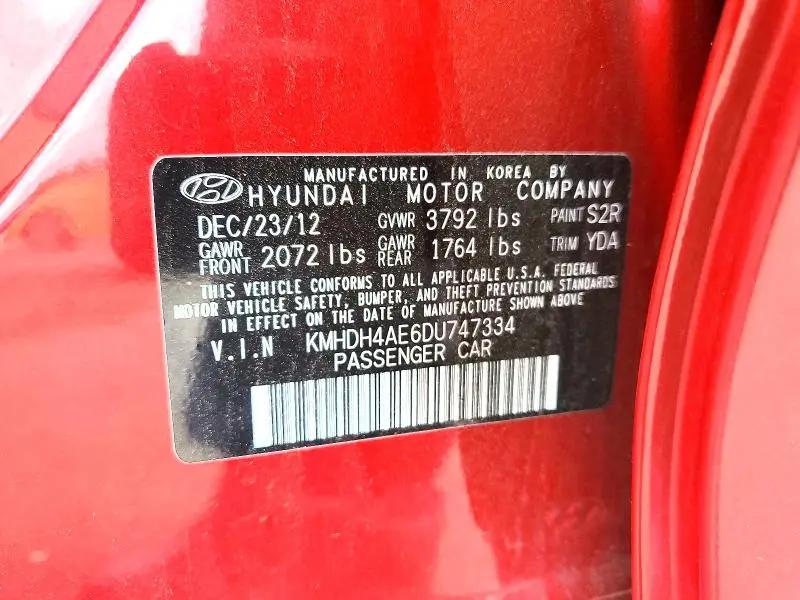 2013 HYUNDAI ELANTRA GLS  