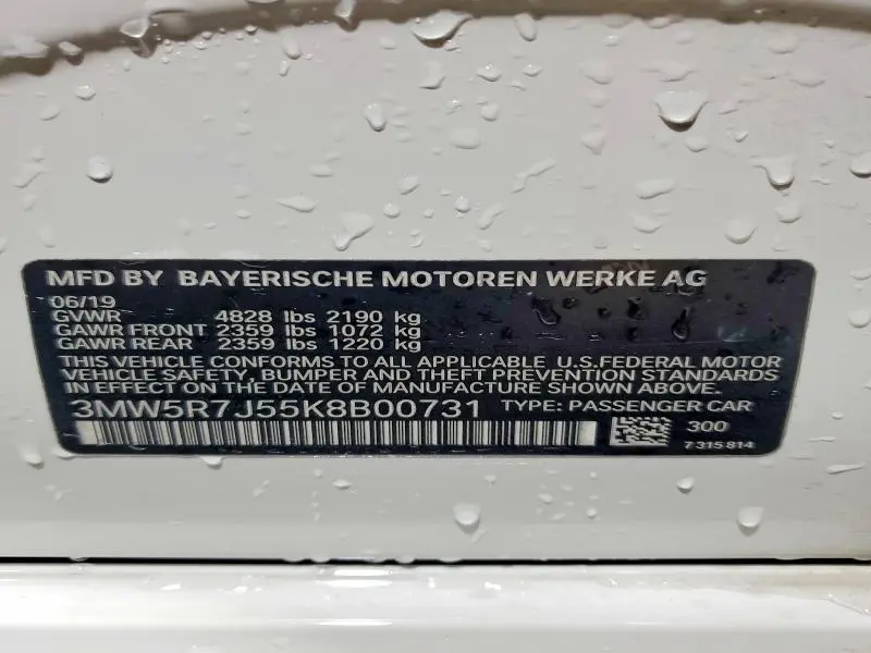 2019 BMW 330XI   