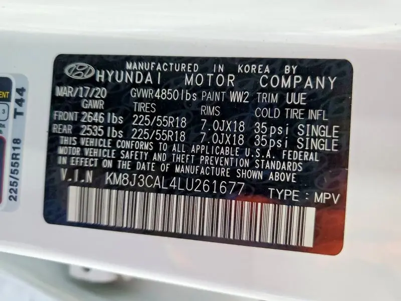 2020 HYUNDAI TUCSON ULTIMATE  