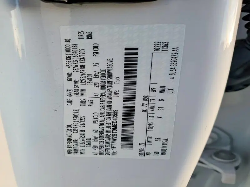 2021 FORD F250 SUPER DUTY  