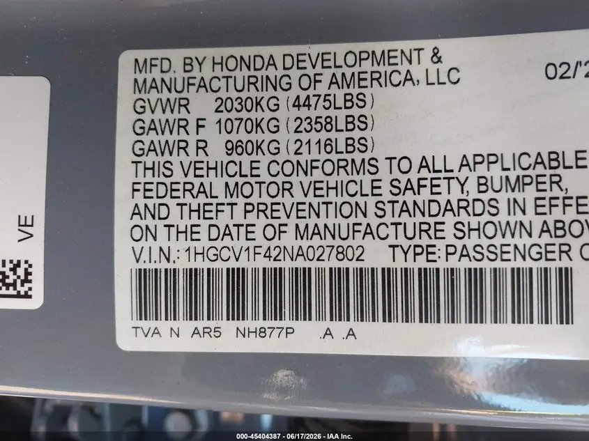 2022 HONDA ACCORD SPORT SPECIAL EDITION