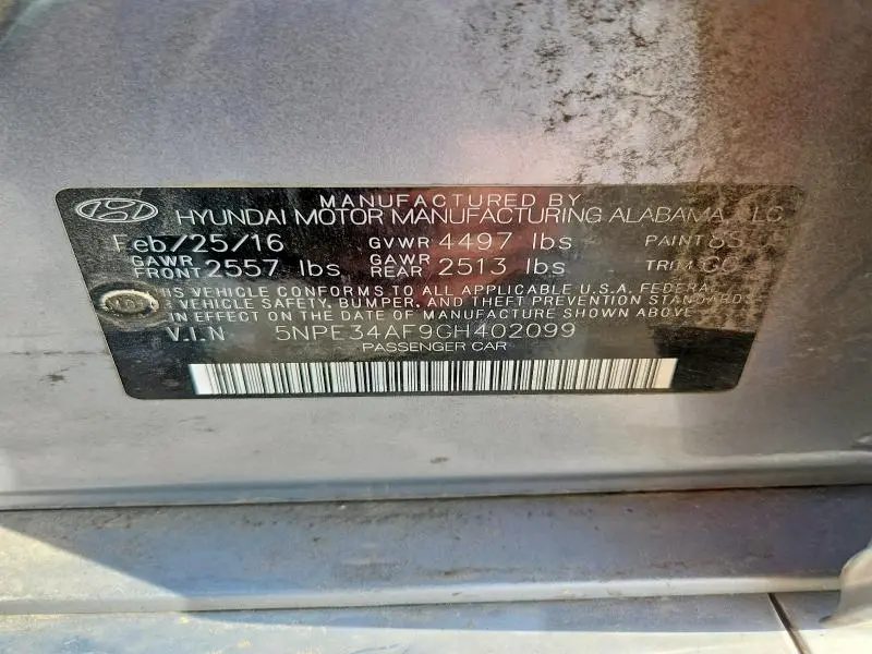 2016 HYUNDAI SONATA SPORT  