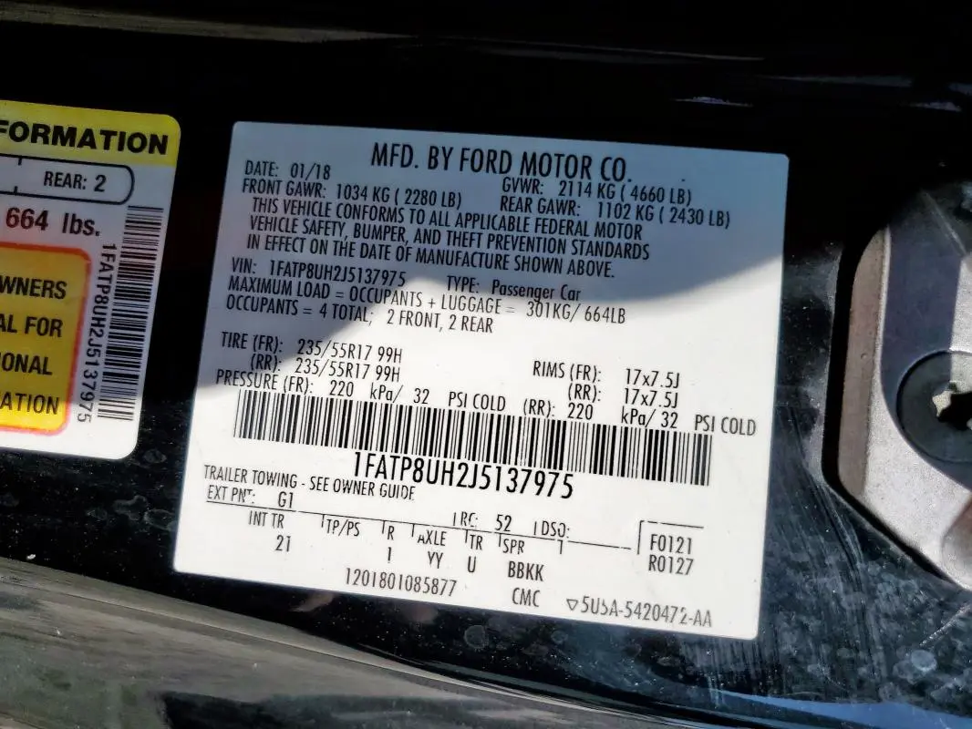 2018 FORD MUSTANG