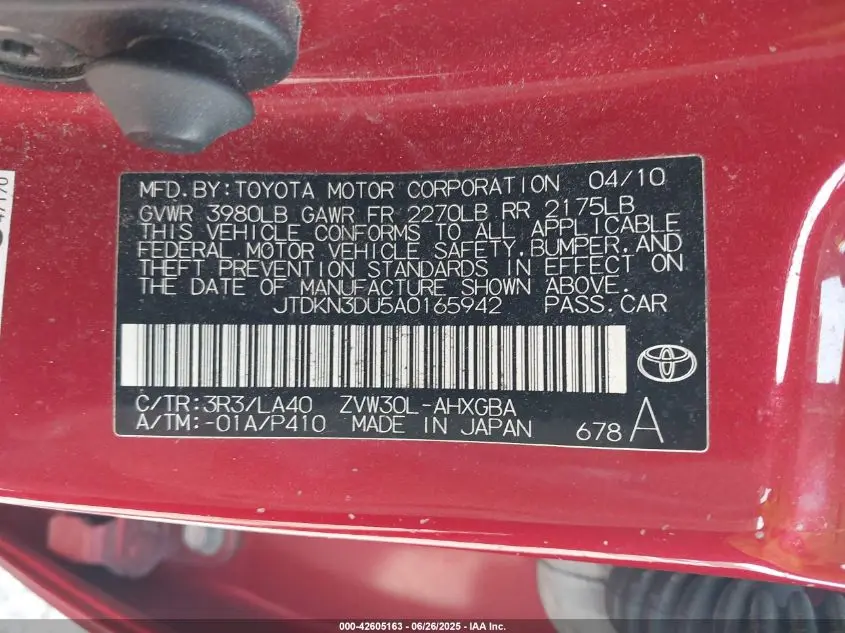 2010 TOYOTA PRIUS IV
