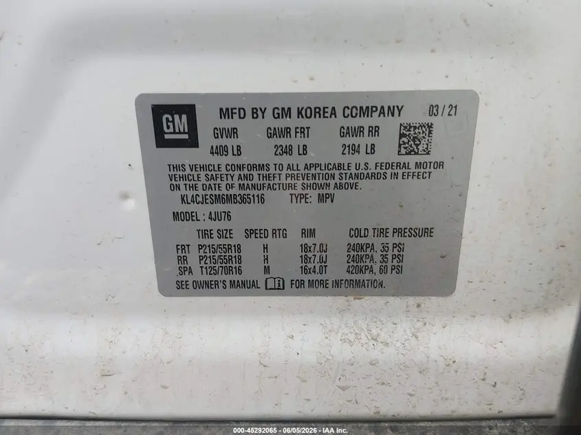 2021 BUICK ENCORE AWD PREFERRED