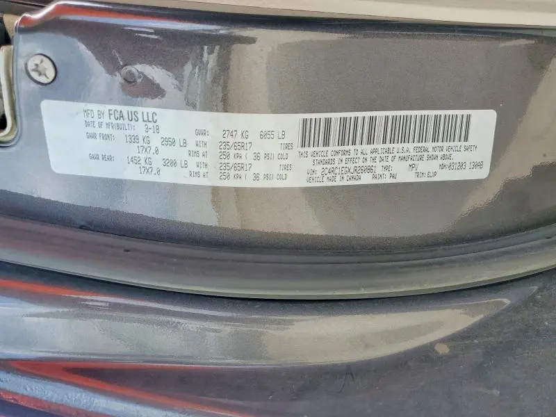 2018 CHRYSLER PACIFICA TOURING L PLUS  