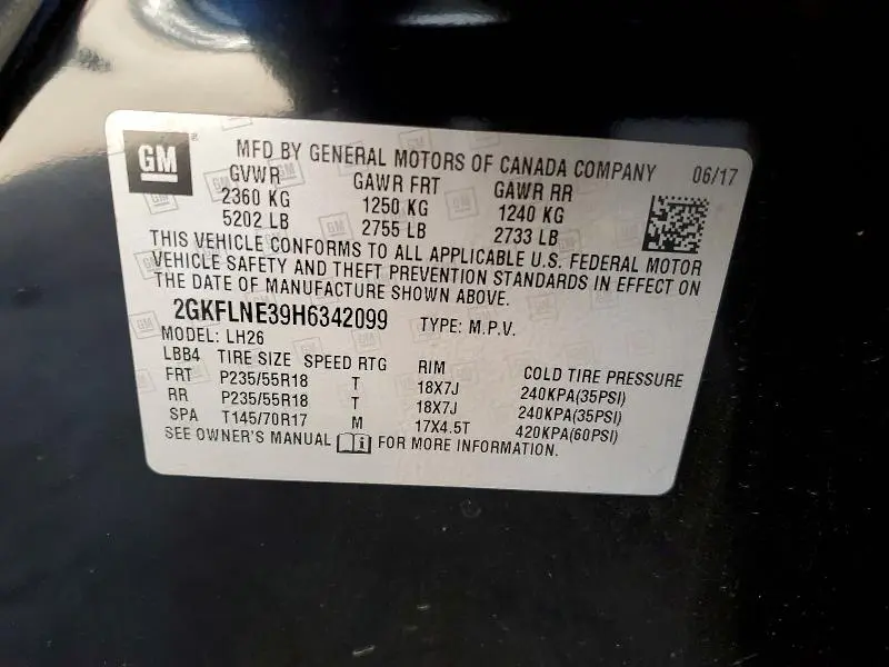 2017 GMC TERRAIN SLE  