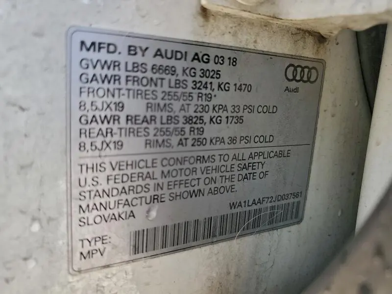 2018 AUDI Q7 PREMIUM PLUS  