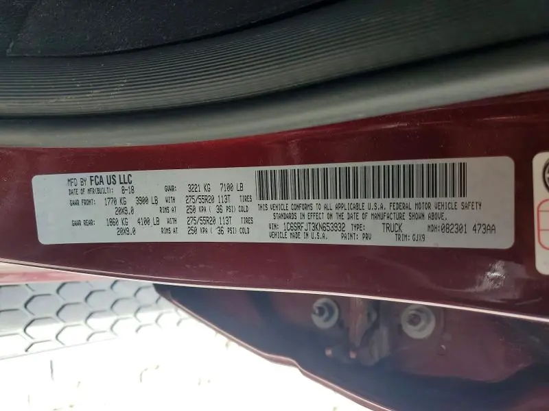 2019 RAM 1500 LARAMIE  