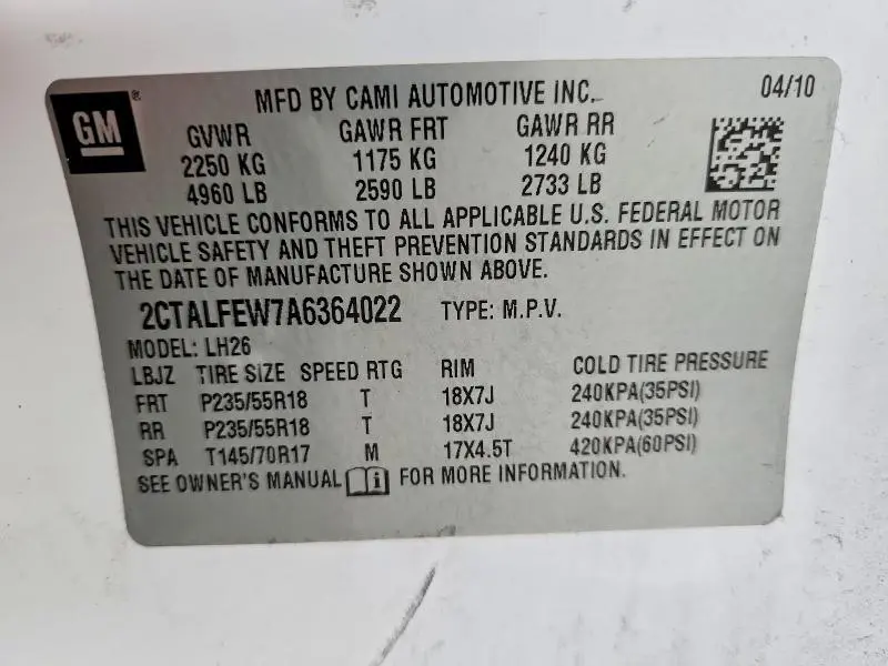 2010 GMC TERRAIN SLT  