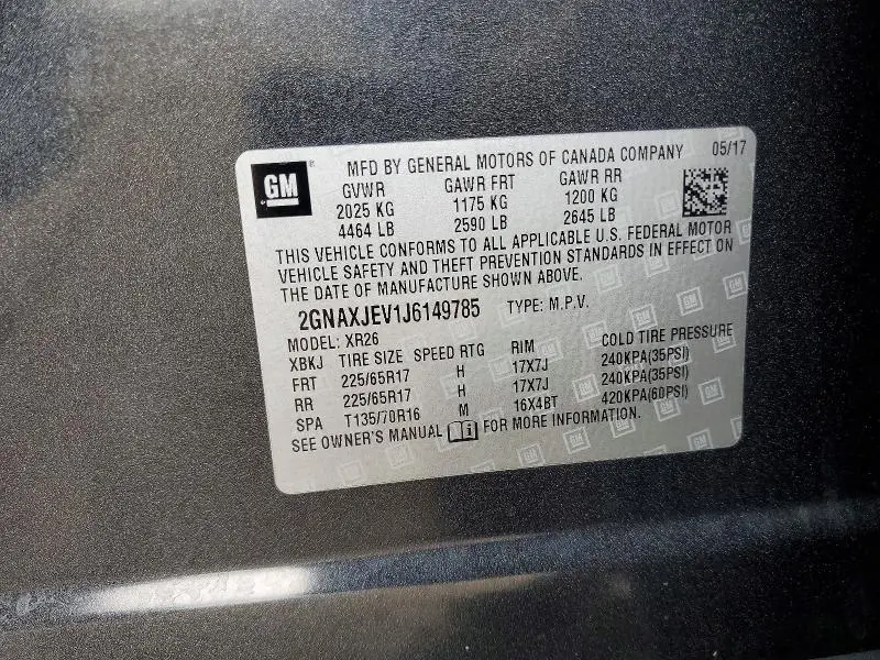 2018 CHEVROLET EQUINOX LT  