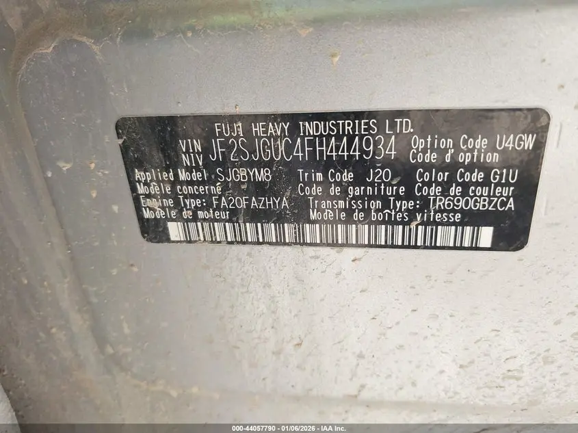 2015 SUBARU FORESTER 2.0XT TOURING