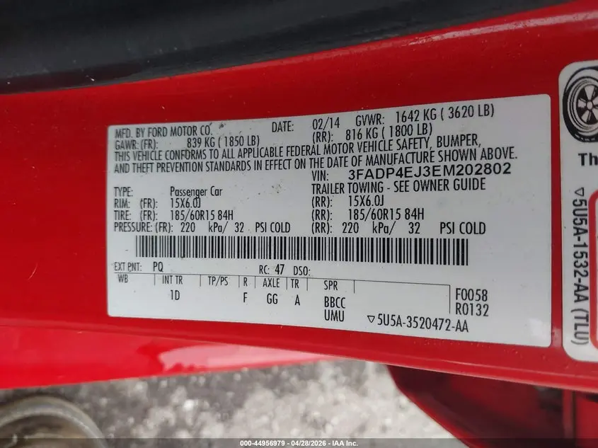 2014 FORD FIESTA SE