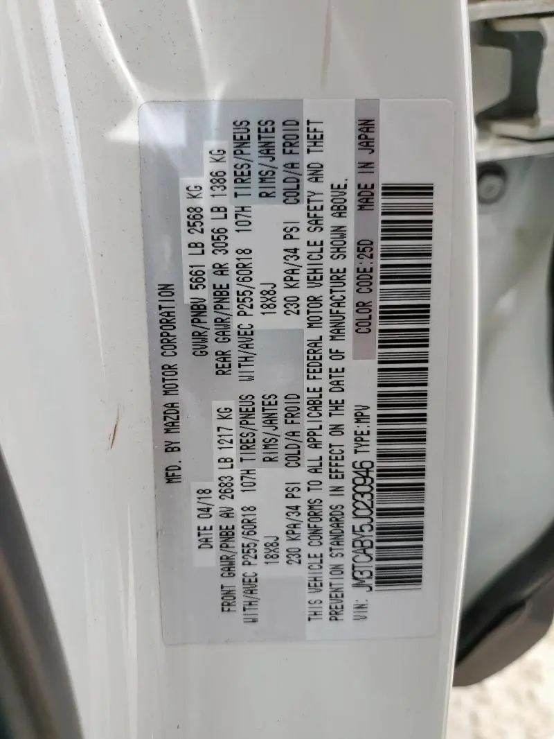 2018 MAZDA CX-9 SPORT  